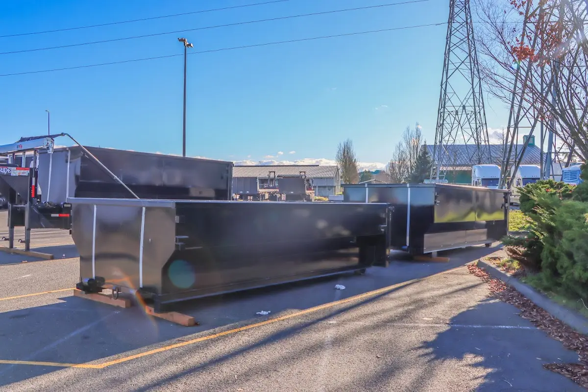 Roll-off dumpster ready for waste disposal at job site for 8 Yard Dumpster Rental in Coto de Caza